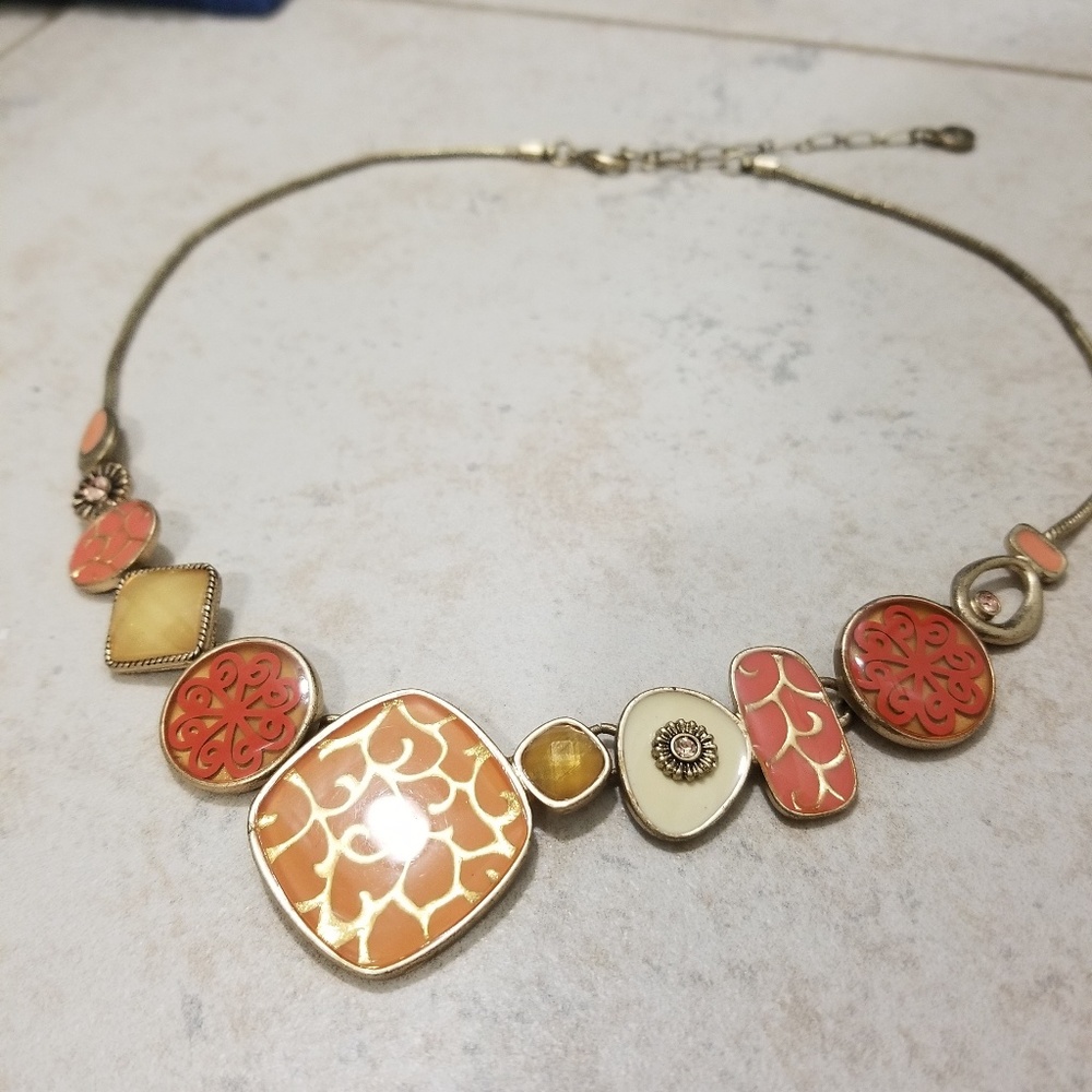 Classy Pink and Gold Bohm Necklace